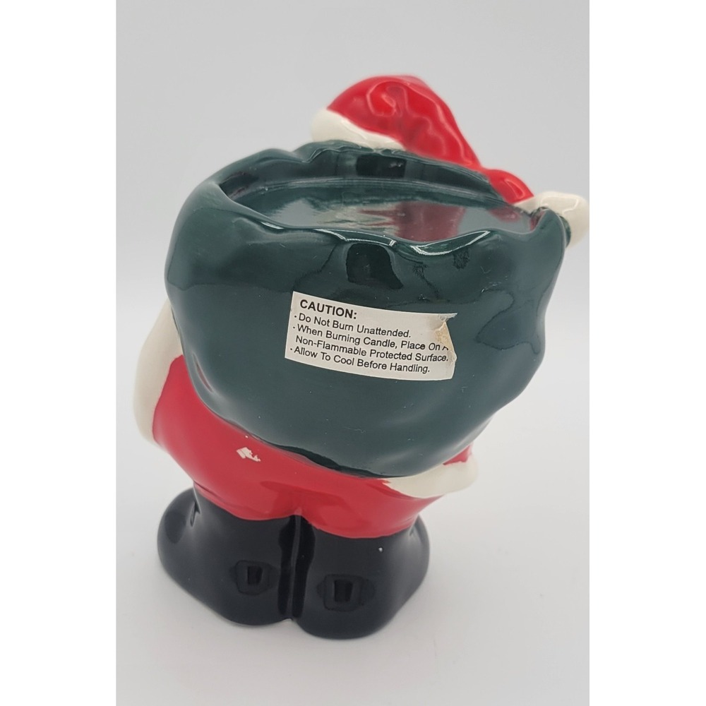 Vintage Russ Berrie Santa Claus 3in Pillar Candle Holder Ceramic Figurine 1960s - Picture 4 of 13